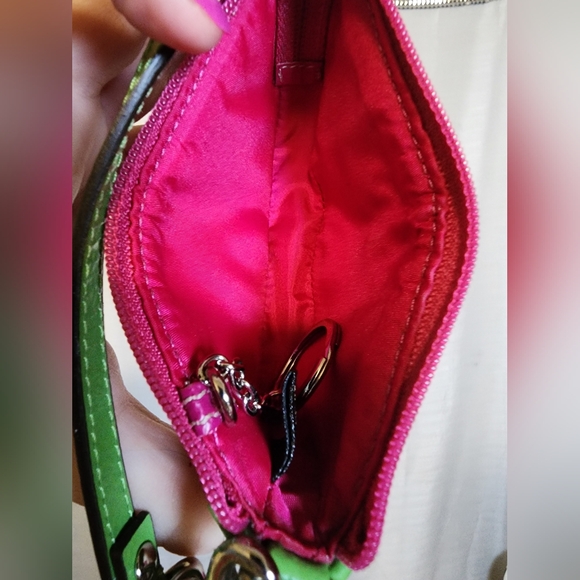 Coach Vintage Watermelon Slice Wristlet Keychain, Green & Pink, EUC, 2005 - Picture 8 of 10